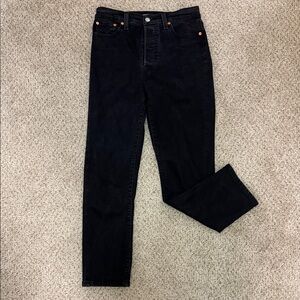 Levi’s Wedgie Straight Black Denim Jeans